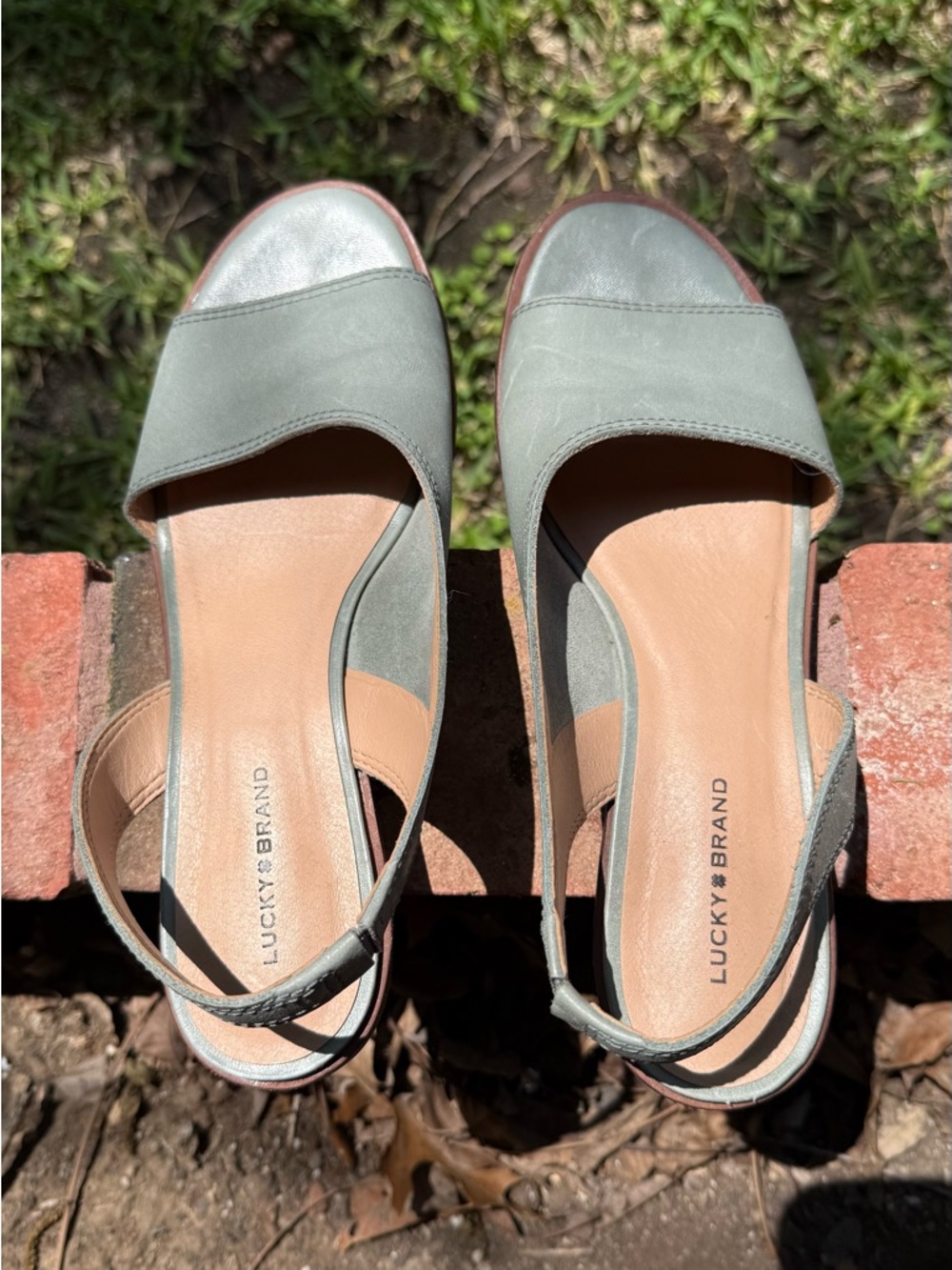 Lucky Brand Sage Safello Leather Asymmetric Slingback Sandals - Picture 9 of 11